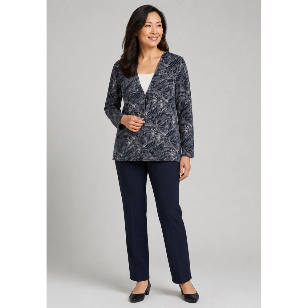 J.‎ Jill Wearever Single Button Cardigan Womens Small Petite Black Rayon Stretch